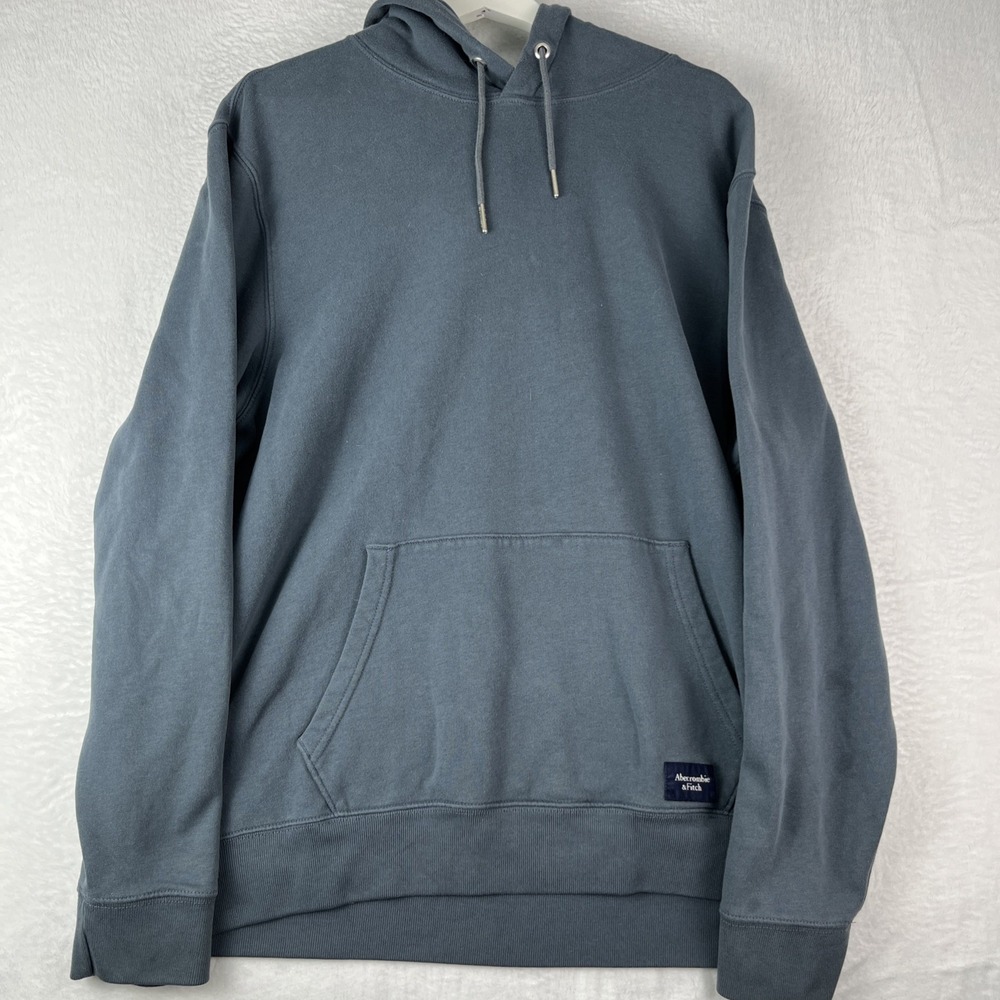 Abercrombie & Fitch Hoodie Men XL Navy Blue Fleece Hooded Casual Kangaroo Pocket